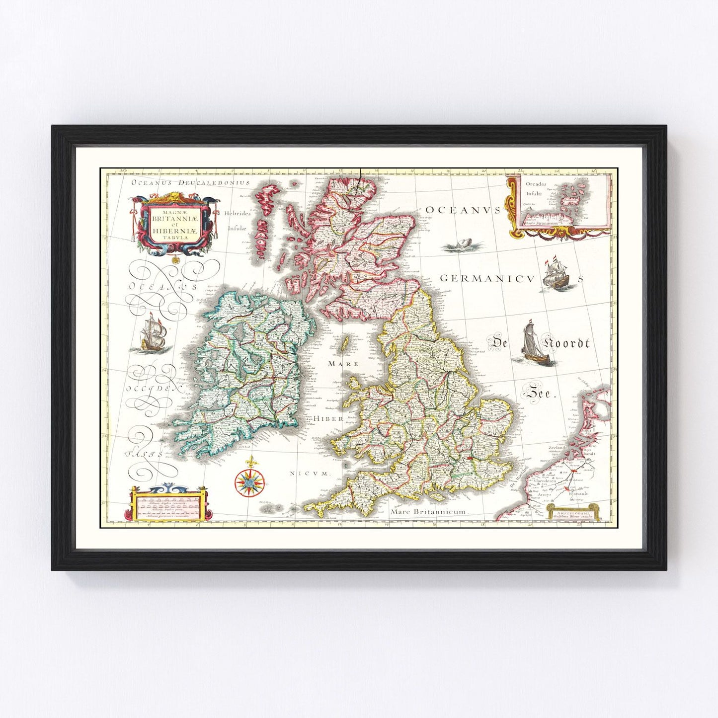 vintage map of the British Isles, 1665