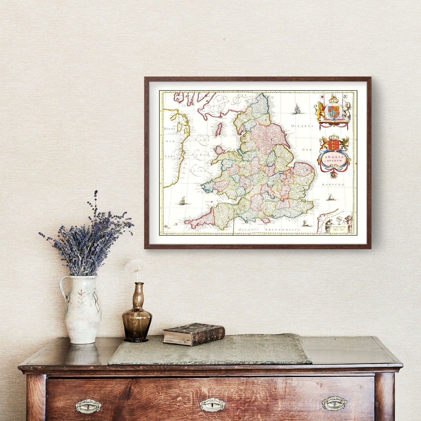Vintage Map of the United Kingdom, 1665