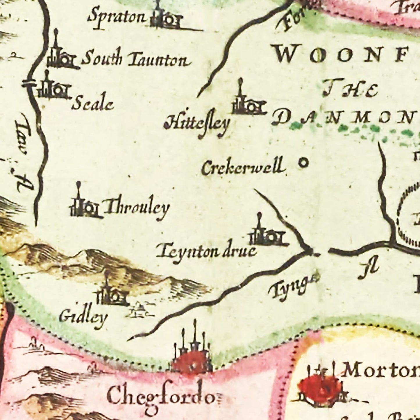 Vintage Map of Devon, England 1665