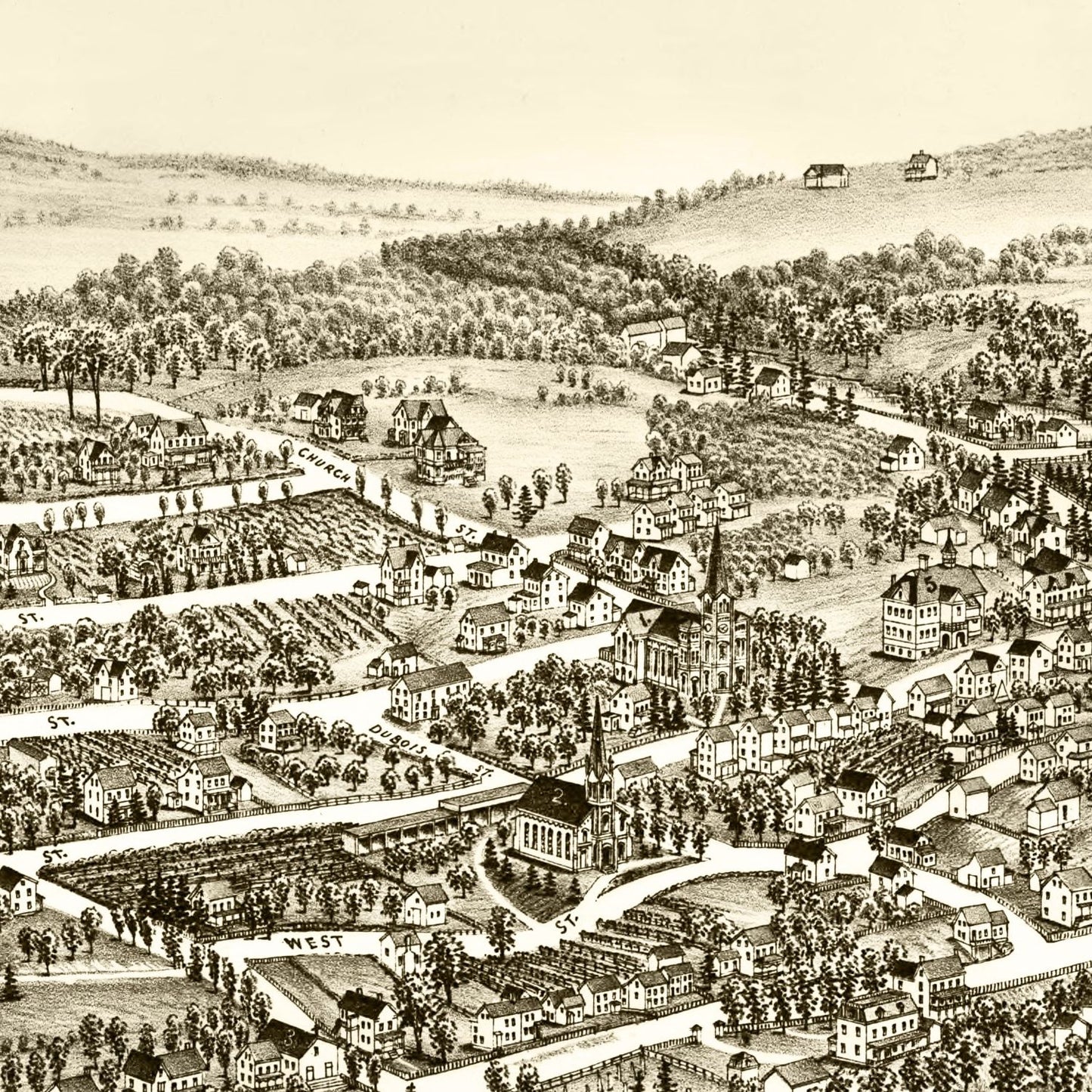 Vintage Map of Marlborough, New York, 1891