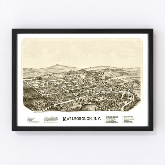 Vintage map of Marlborough, New York, 1891