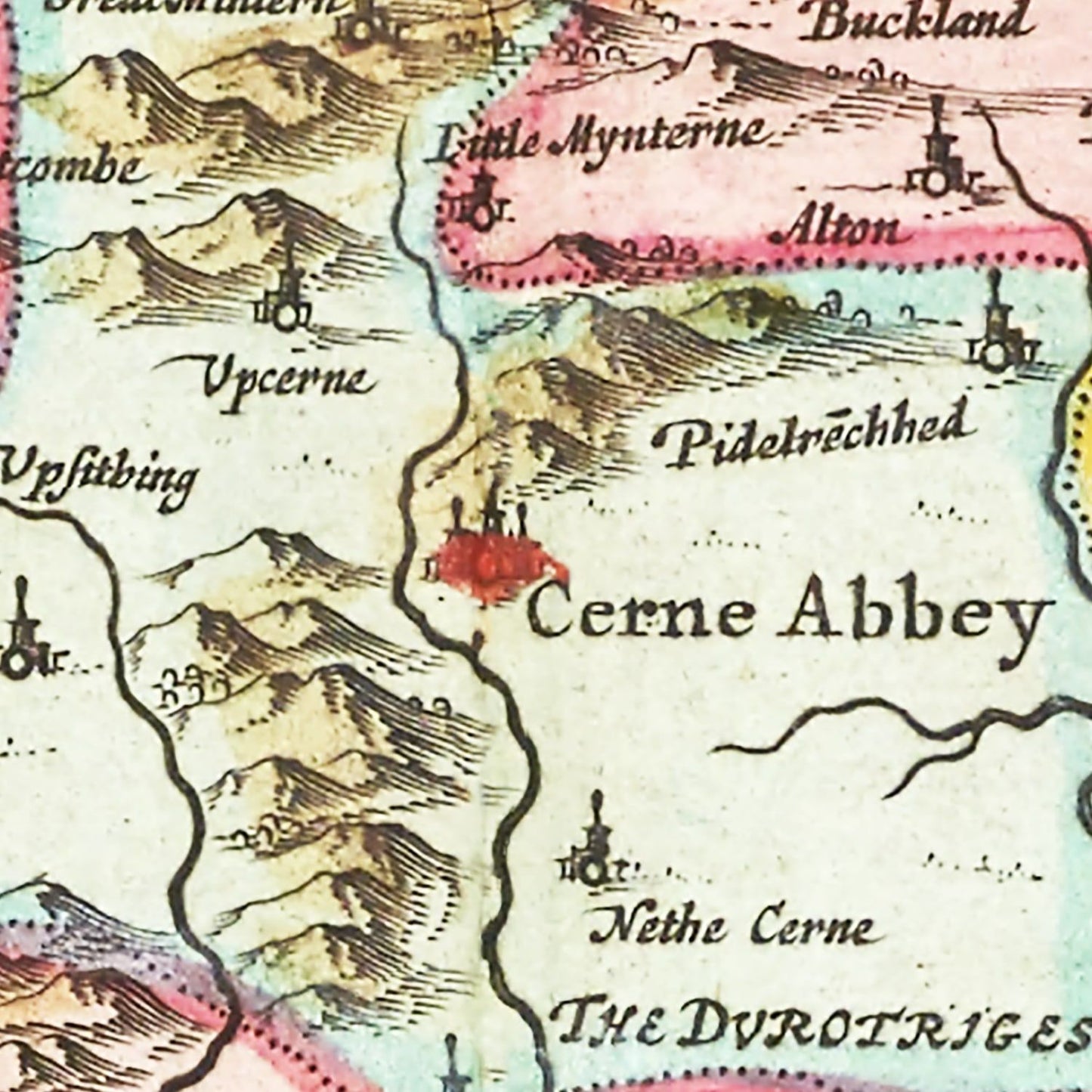 Vintage Map of Dorsetshire, England, 1665