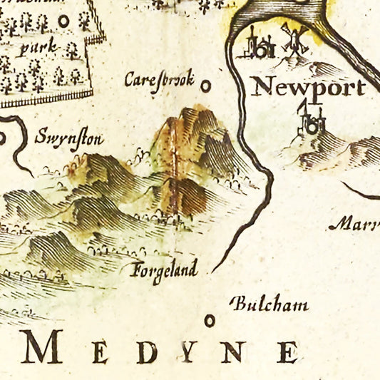 Vintage Map of the Isle of Wight, England, 1665