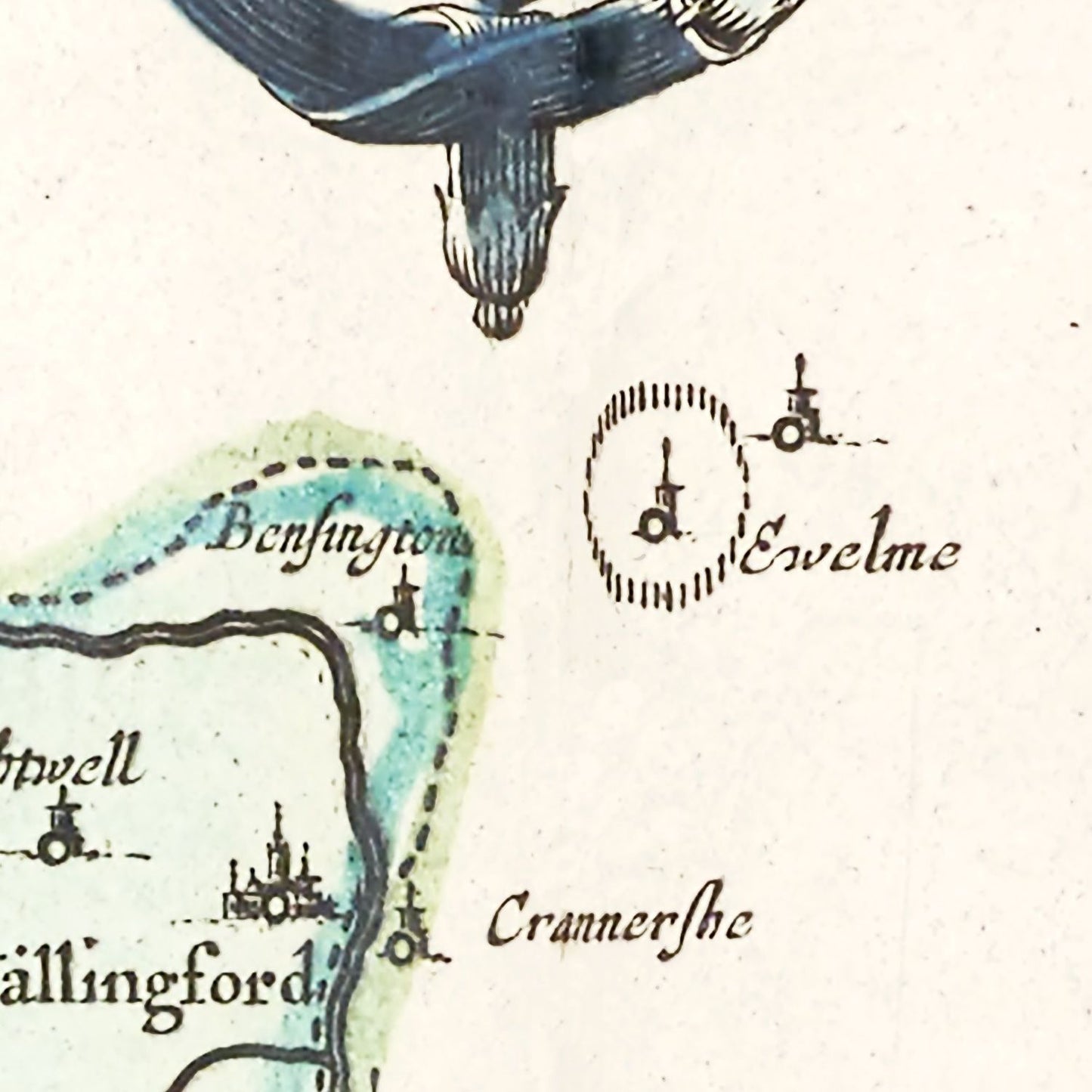 Vintage Map of Berkshire, England, 1665