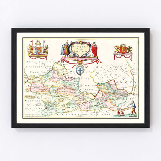 Vintage map of Berkshire, England, 1665