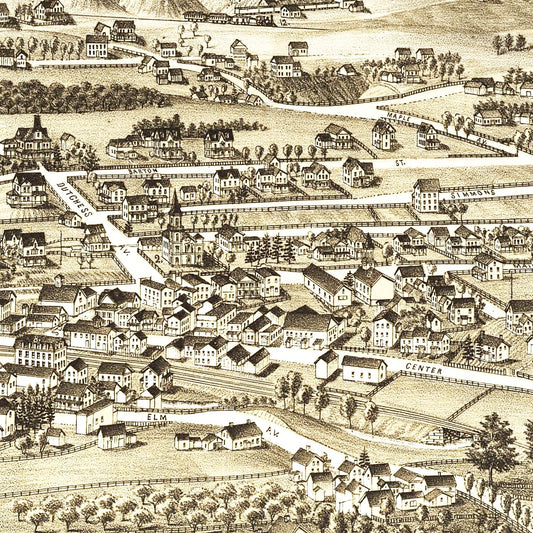 Vintage Map of Millerton, New York, 1887