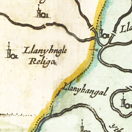 Vintage Map of Radnorshire, Wales, 1665