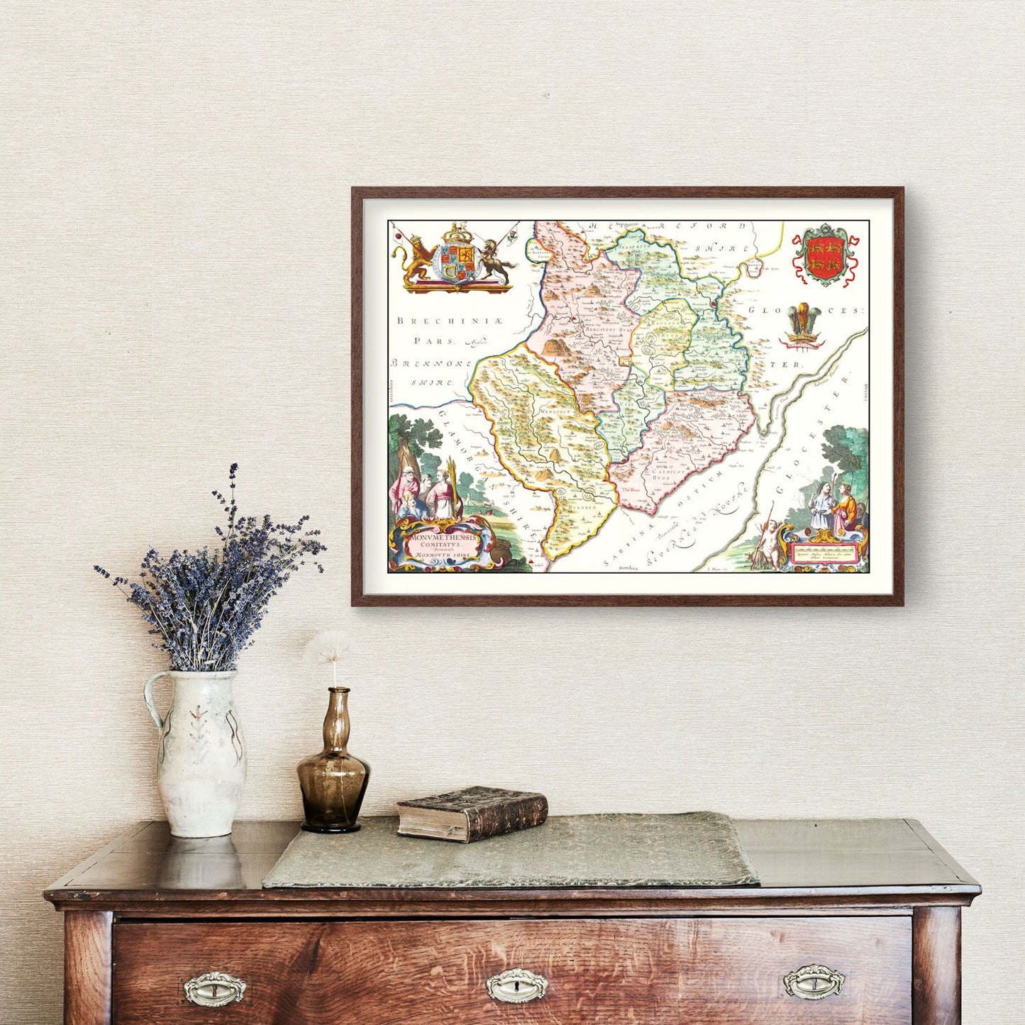 Vintage Map of Pembrokeshire, Wales, 1665 II