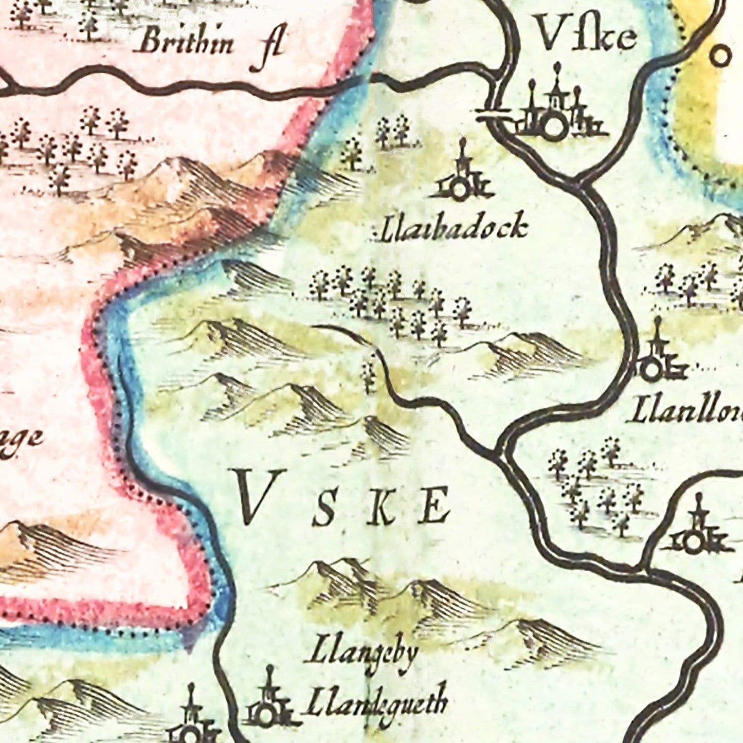 Vintage Map of Pembrokeshire, Wales, 1665 II
