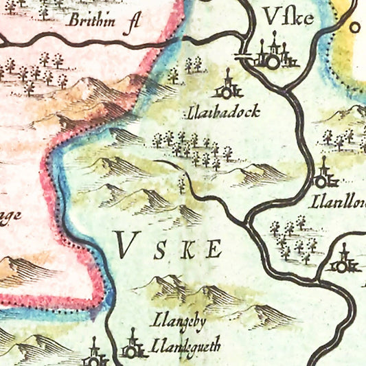 Vintage Map of Pembrokeshire, Wales, 1665 II