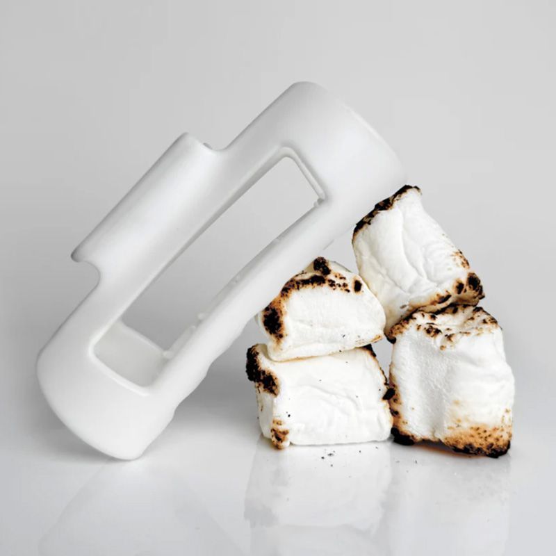Pearl white unbreakable silicone claw clip holding thick hair