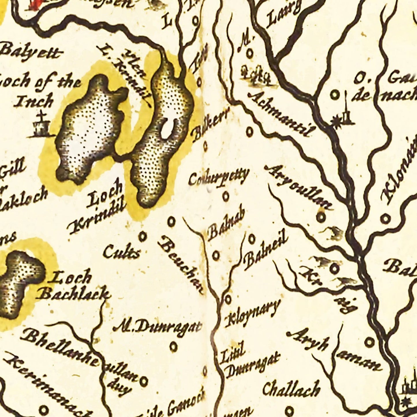 Vintage Map of West Galloway, Scotland, 1665