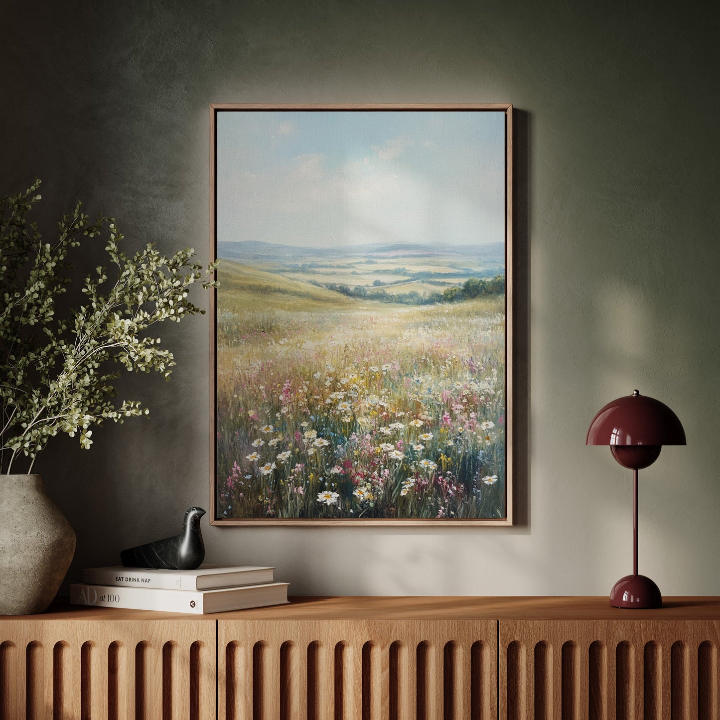 Wildflower Meadow Summer Countryside Landscape Print