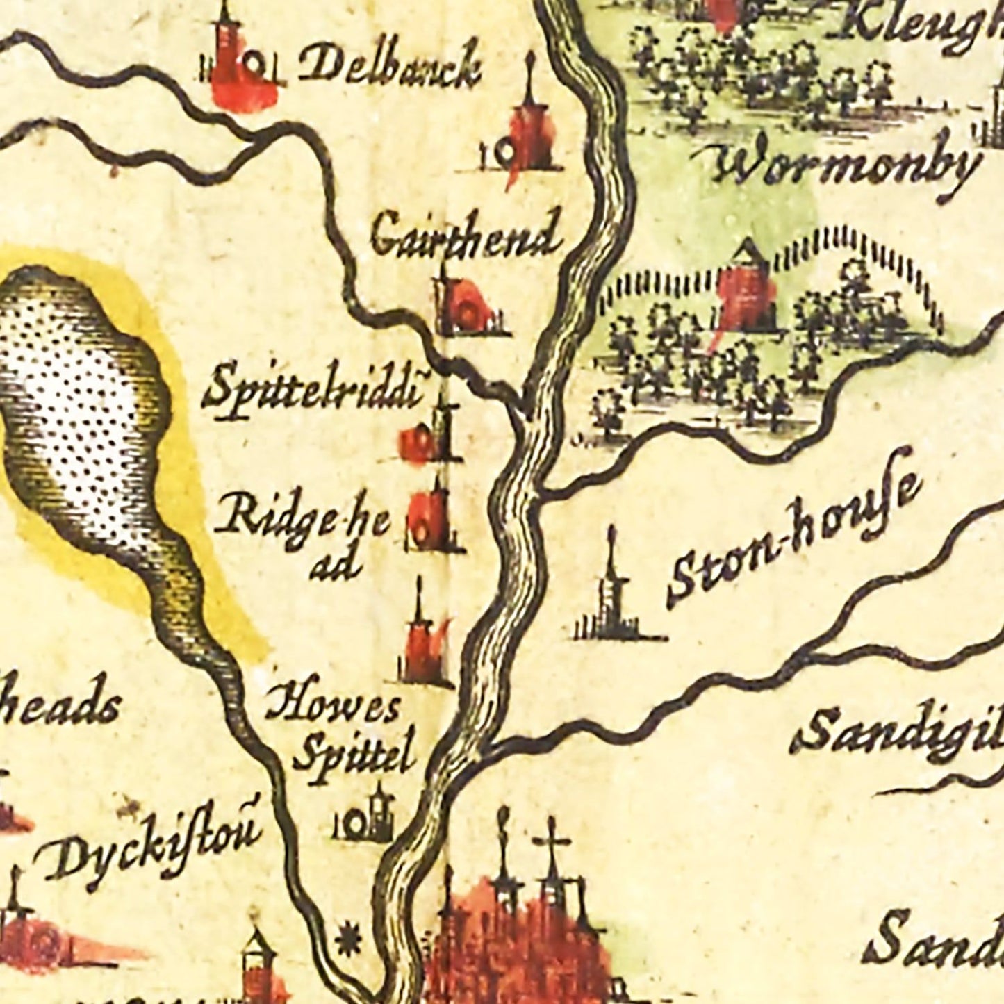 Vintage Map of Annandale, Scotland, 1665