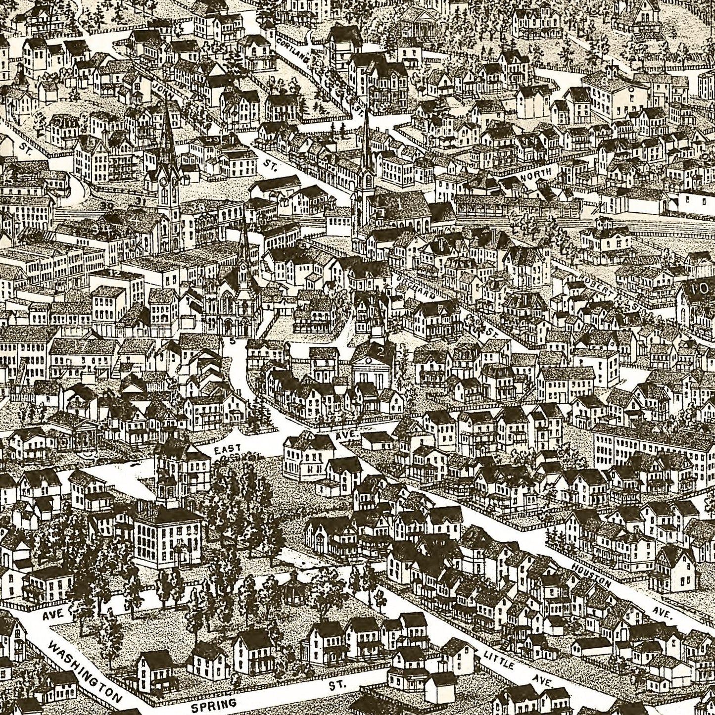 Vintage Map of Middletown, New York, 1887