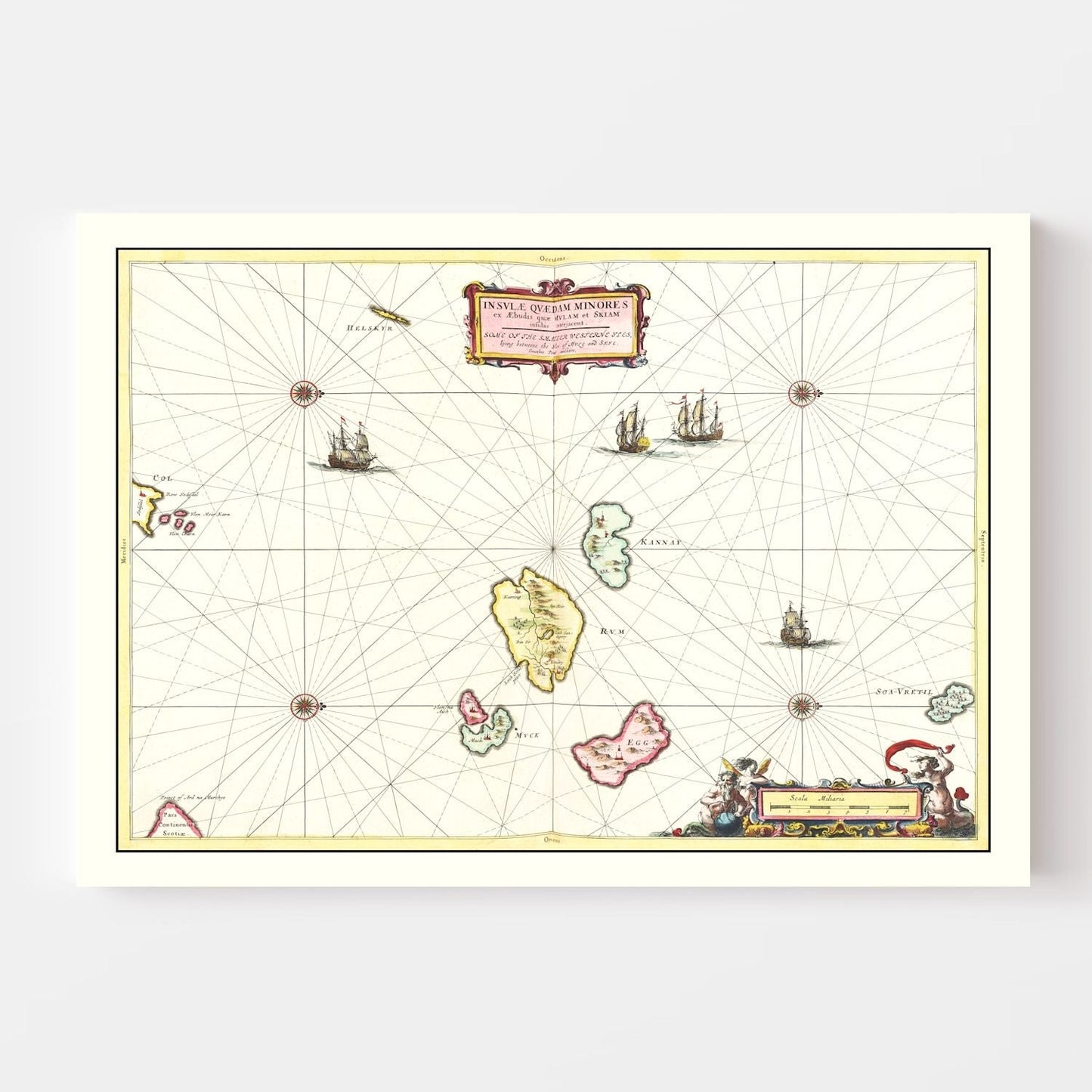 Vintage Map of the Western Isles of Scotland 1665