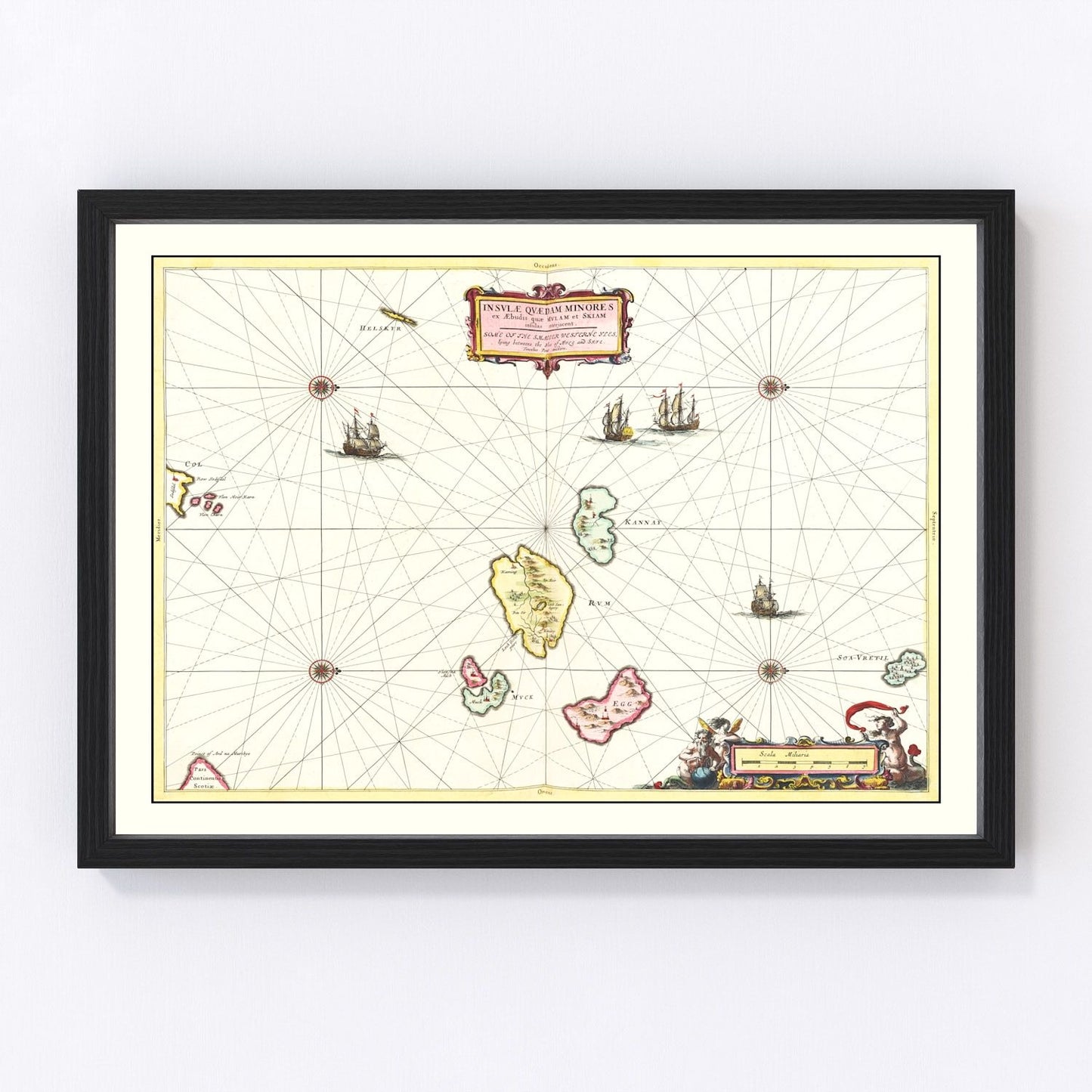Vintage map of the Western Isles of Scotland, 1665 - Hebrides restored print