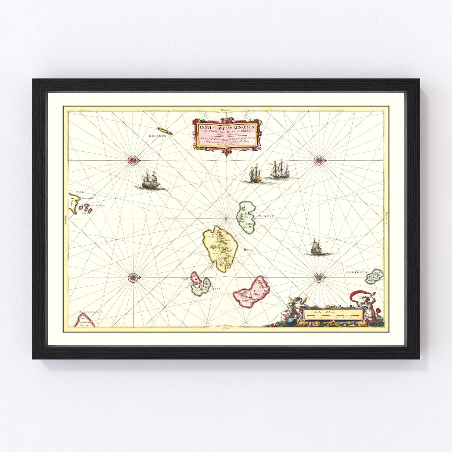 Vintage map of the Western Isles of Scotland, 1665 - Hebrides restored print