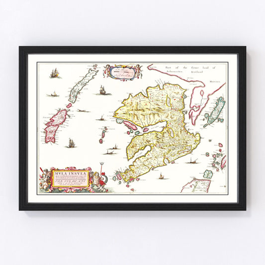 vintage map of the Isle of Mull, Scotland, 1665