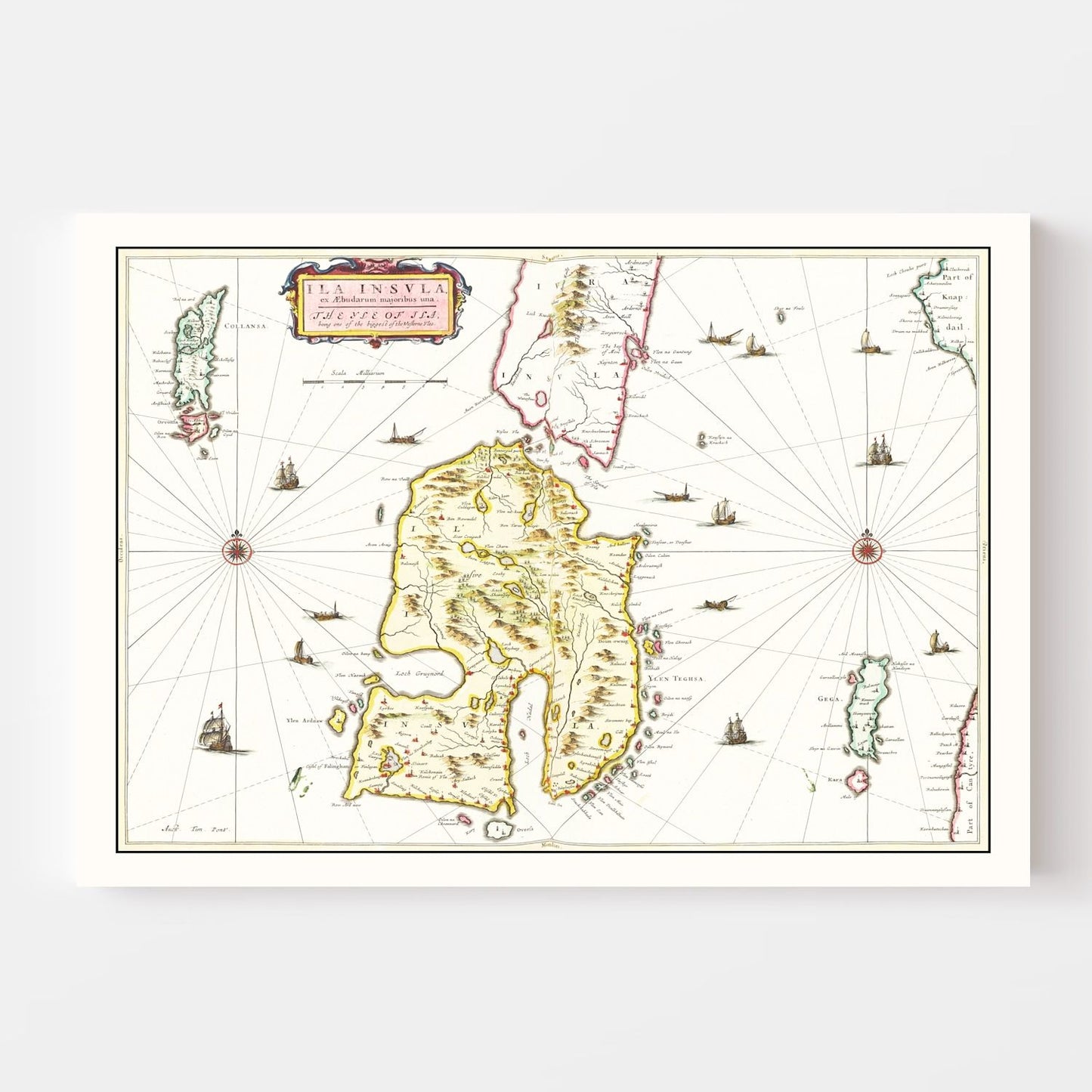 Vintage Map of the Isle of Islay, Scotland, 1665