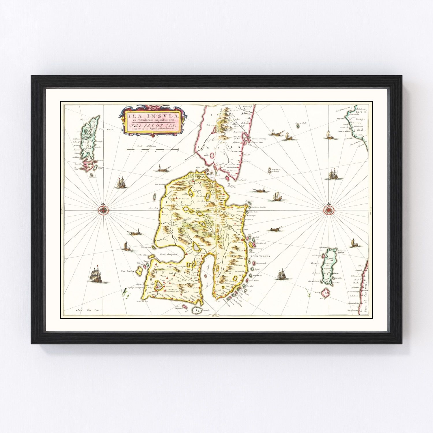 vintage map of the Isle of Islay, Scotland, 1665