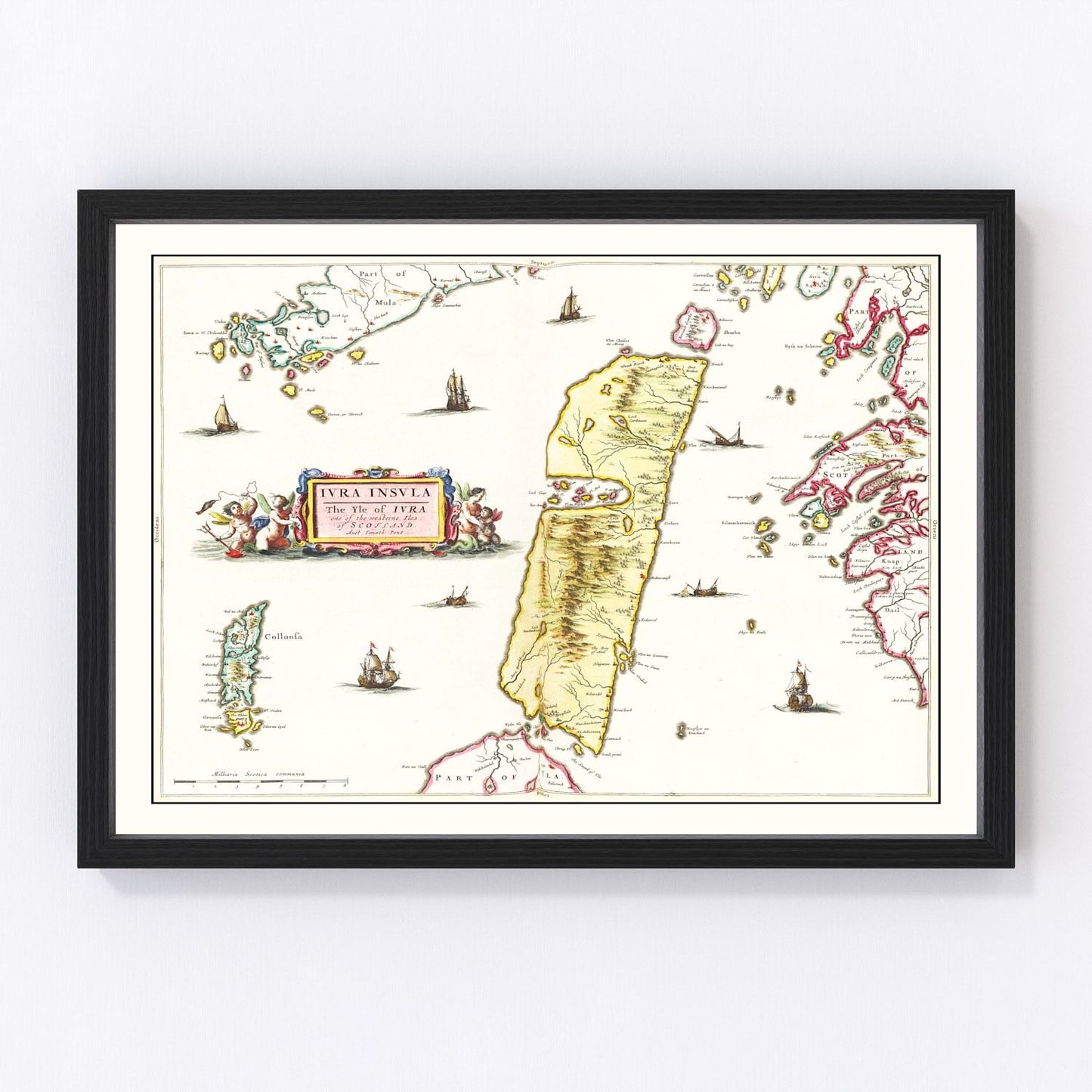 vintage map of the Isle of Jura, Scotland, 1665