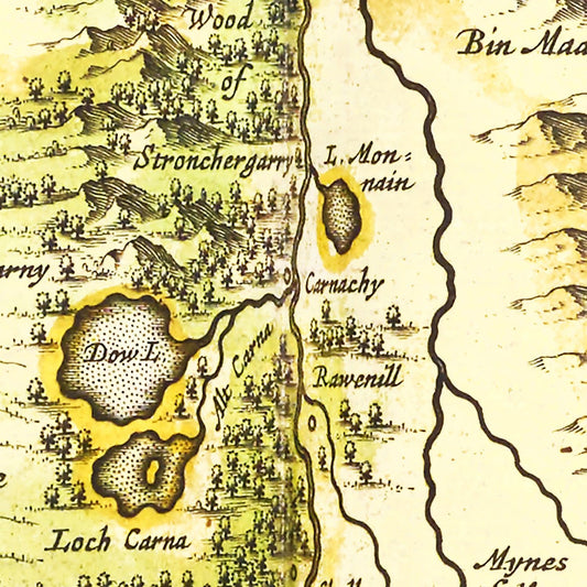 Vintage Map of Strathnaver, Scotland, 1665