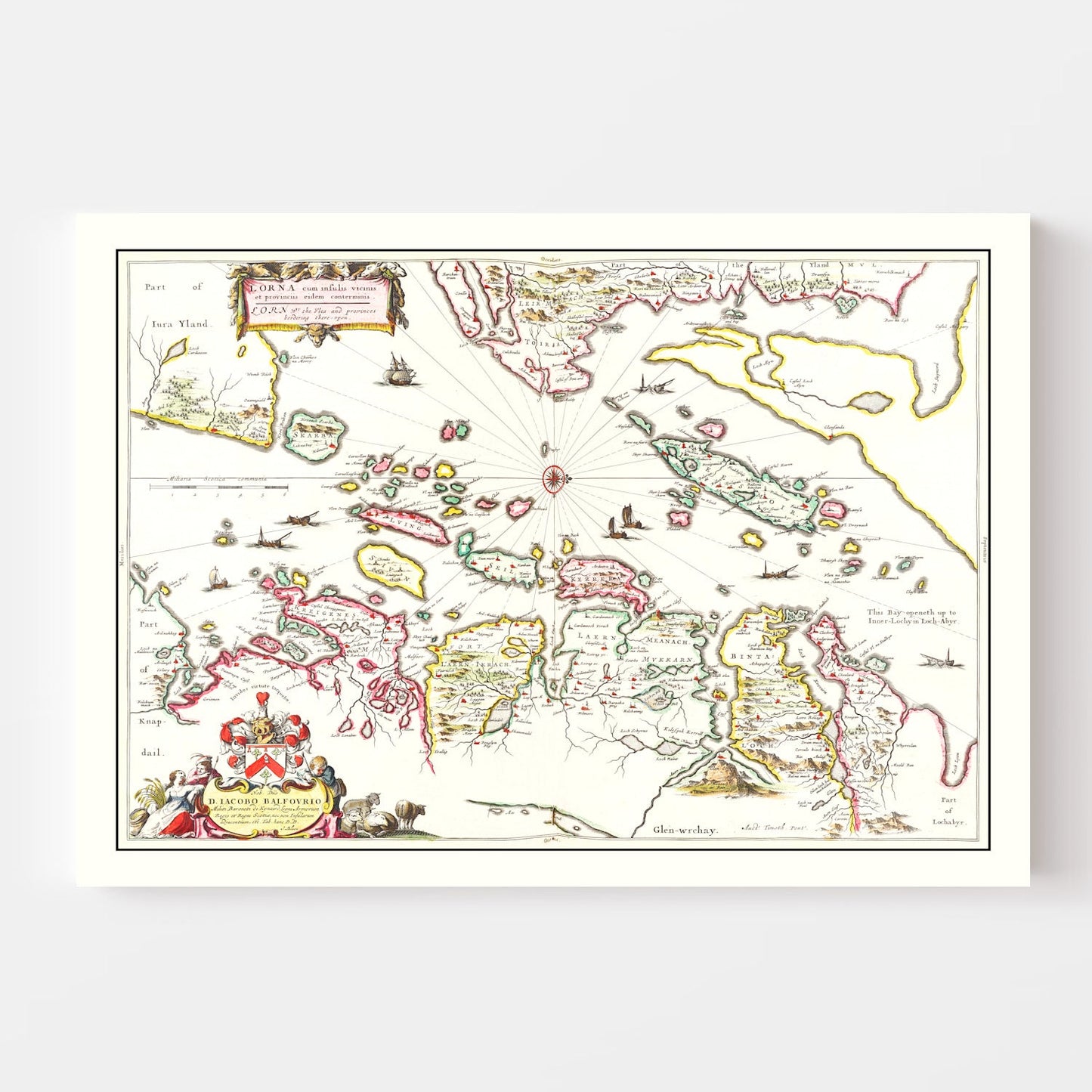 Vintage Map of Lorne, Scotland, 1665