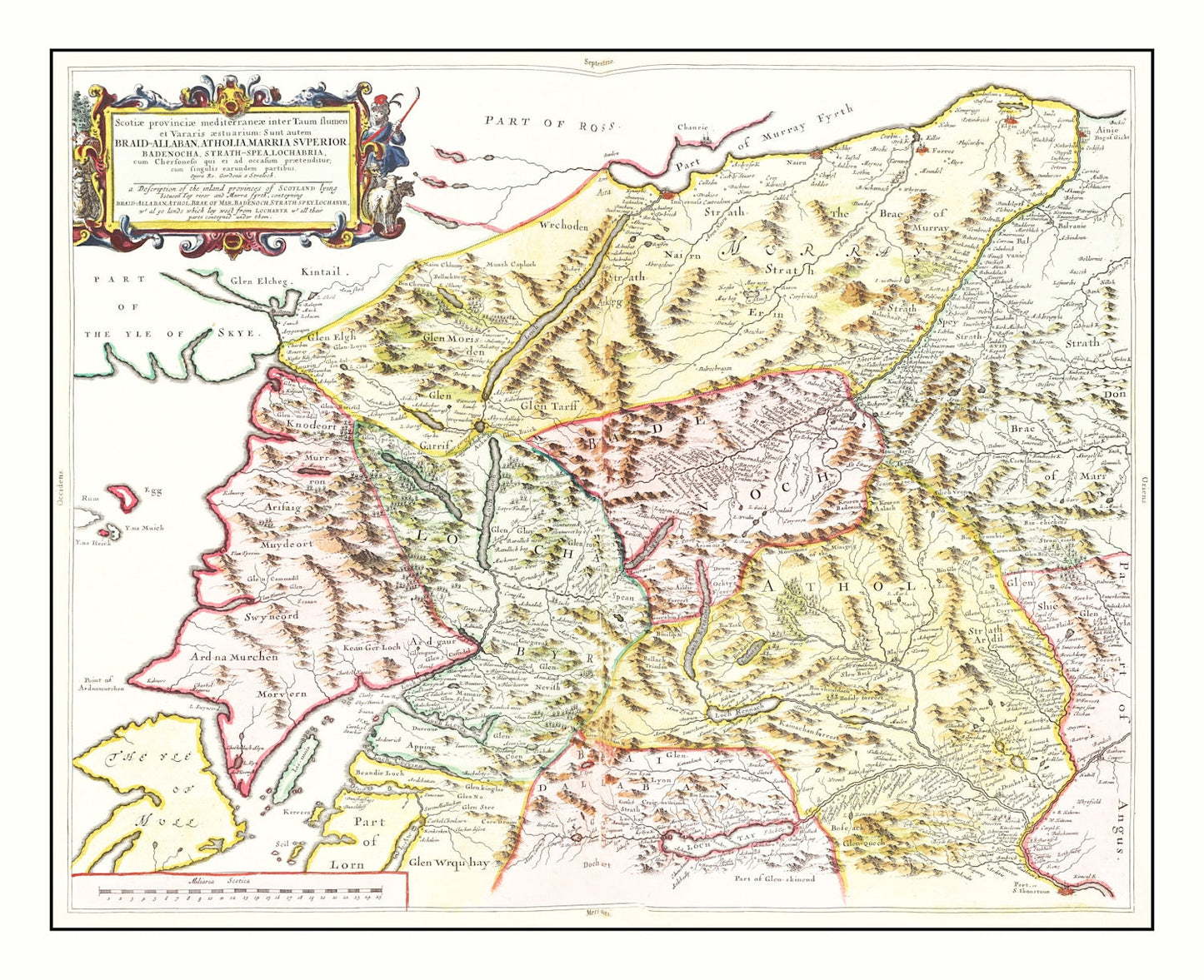 Vintage Map of Loch Ness, Scotland, 1665