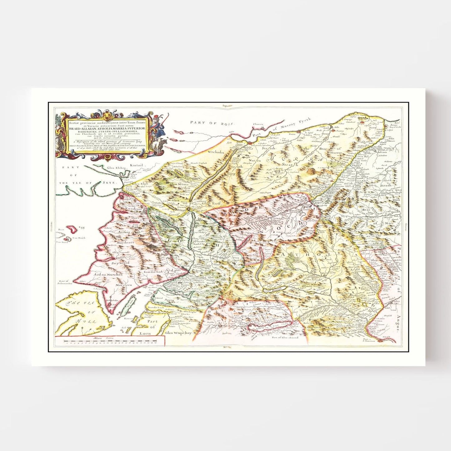 Vintage Map of Loch Ness, Scotland, 1665