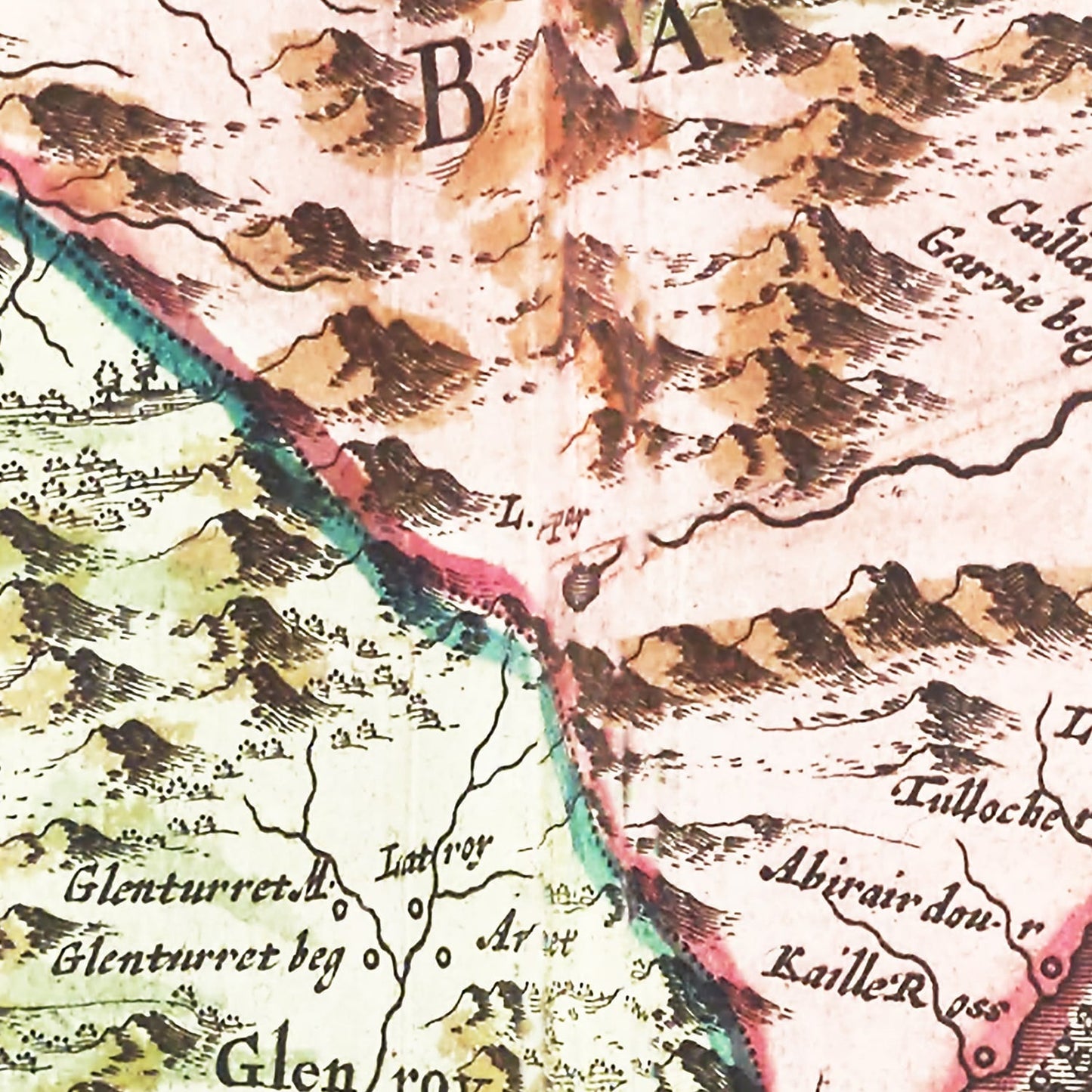 Vintage Map of Loch Ness, Scotland, 1665