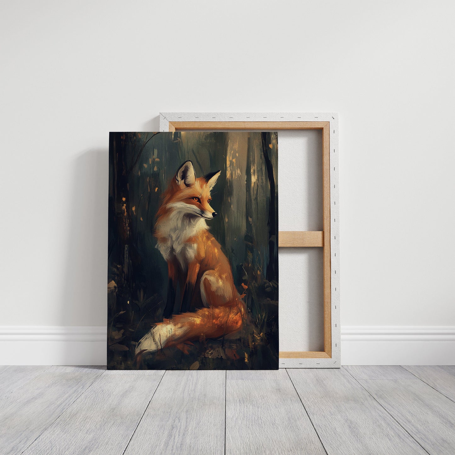 Fox in Mystical Forest Woodland Animal Wall Art Print