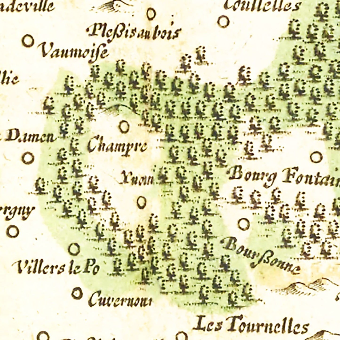 Vintage Map of Valois, France, 1665