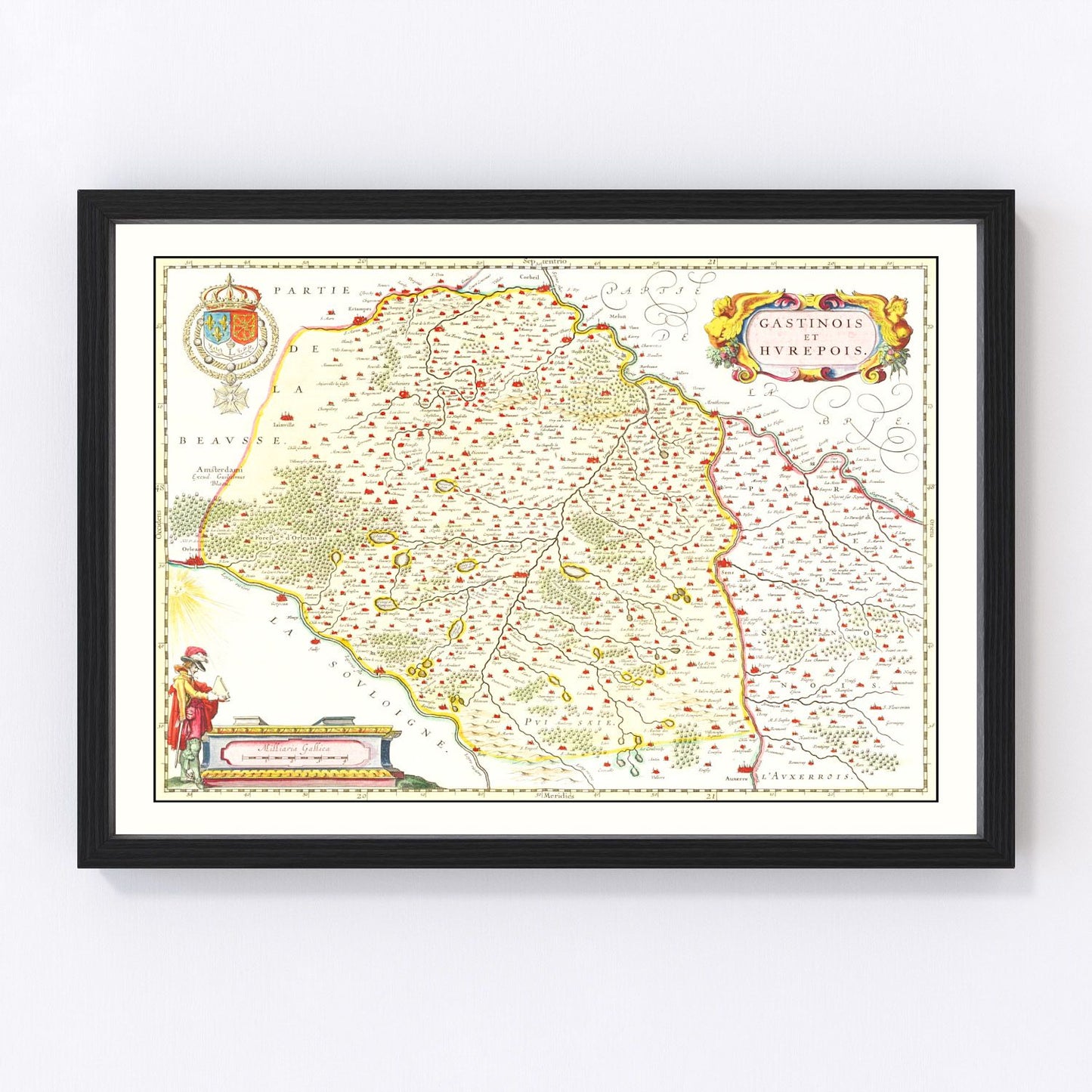 Vintage map of Gastins and Hurepoix, France, 1665