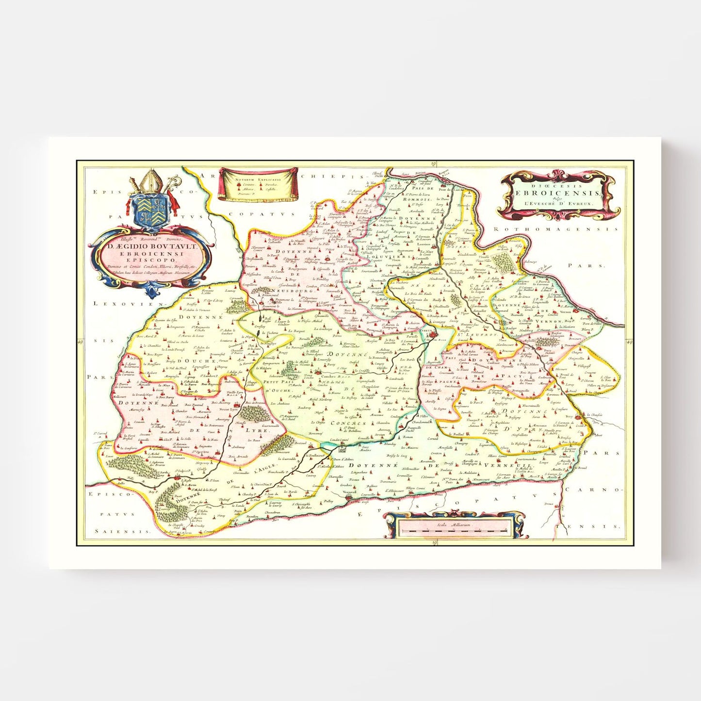 Vintage Map of France, 1665