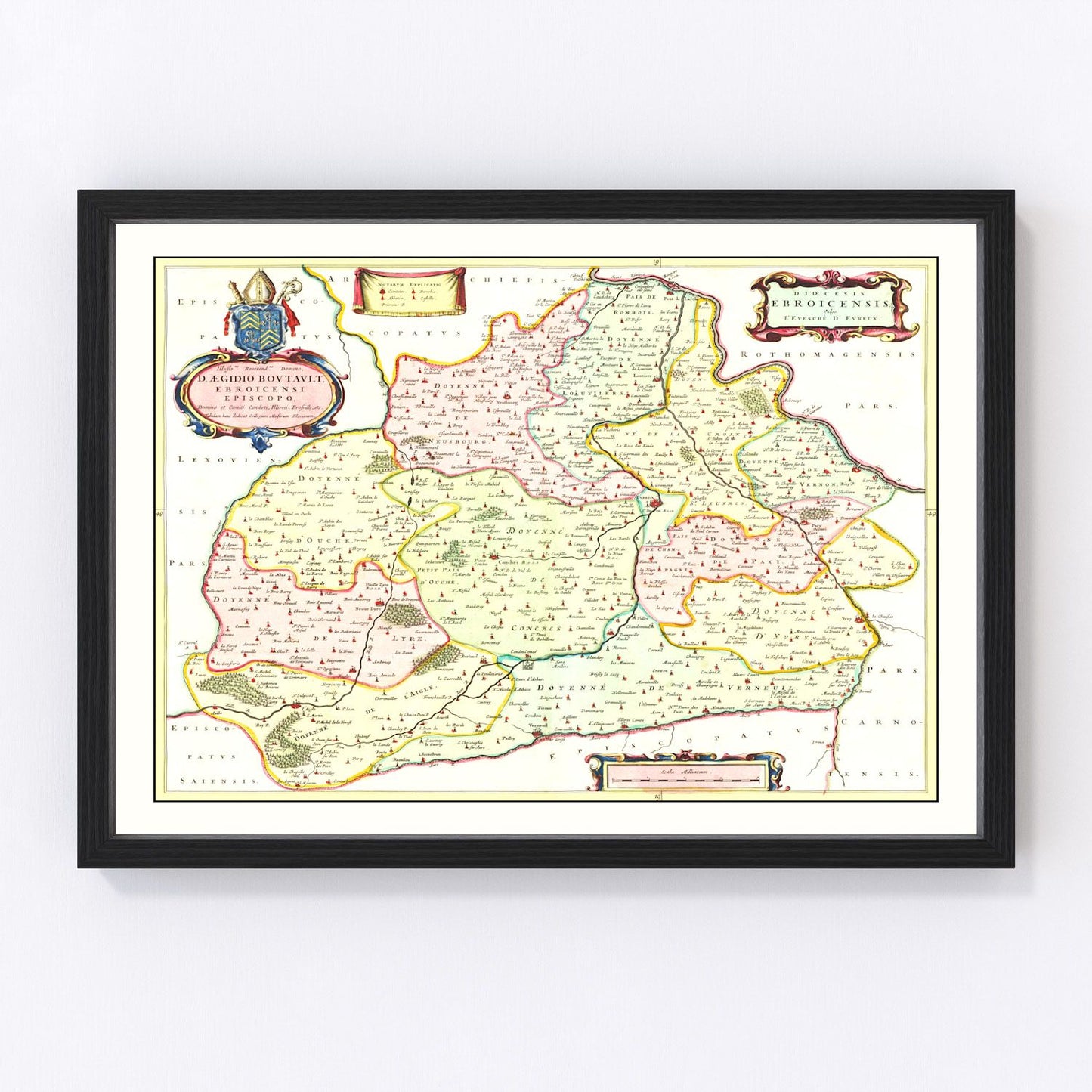 vintage map of France, 1665