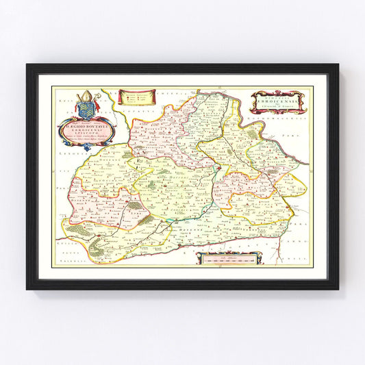 vintage map of France, 1665