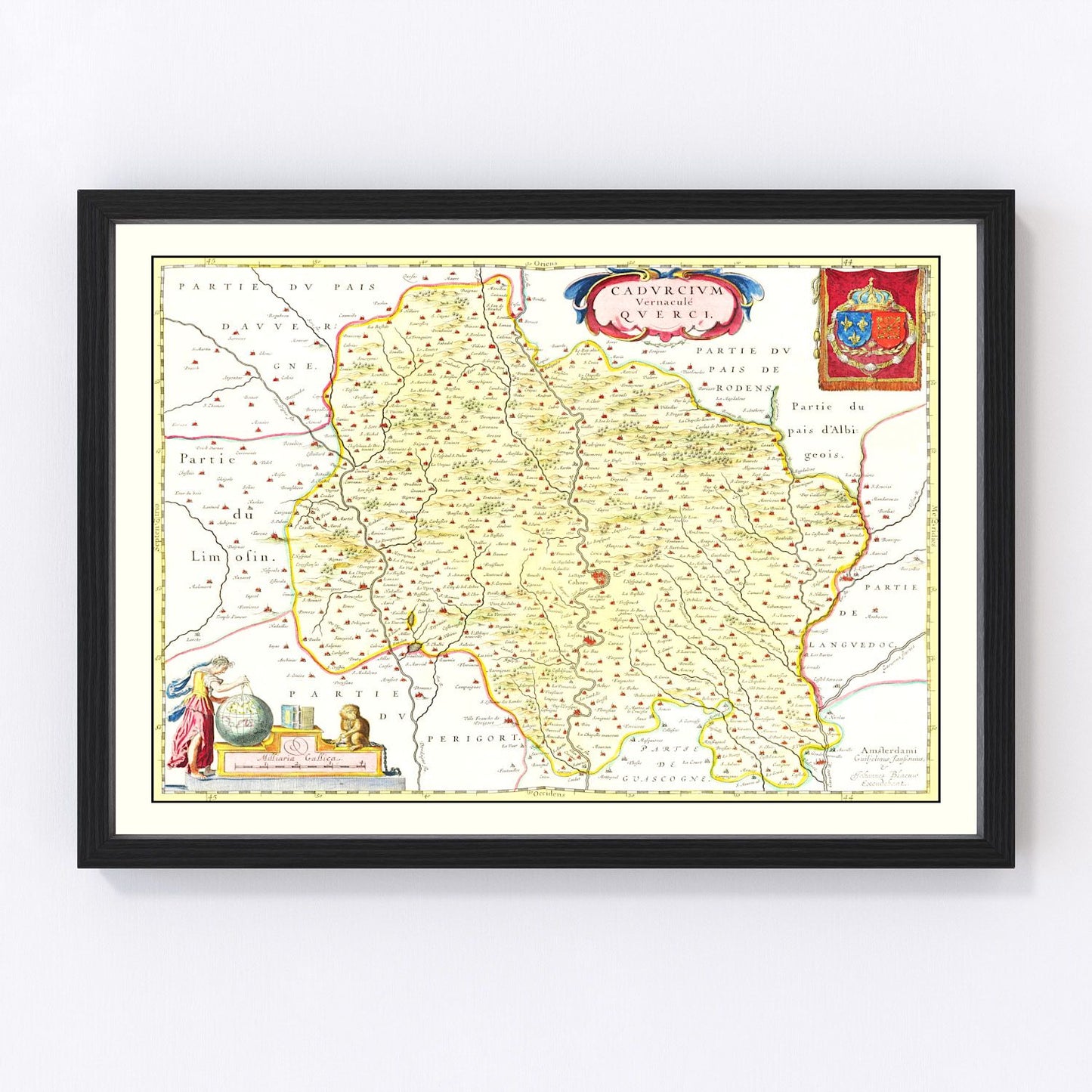 Vintage map of Quercy, France, 1665
