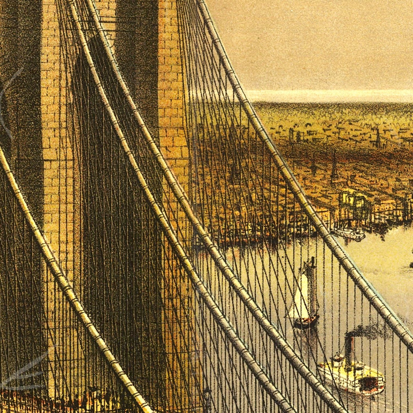 Vintage Map of New York City, New York, 1885