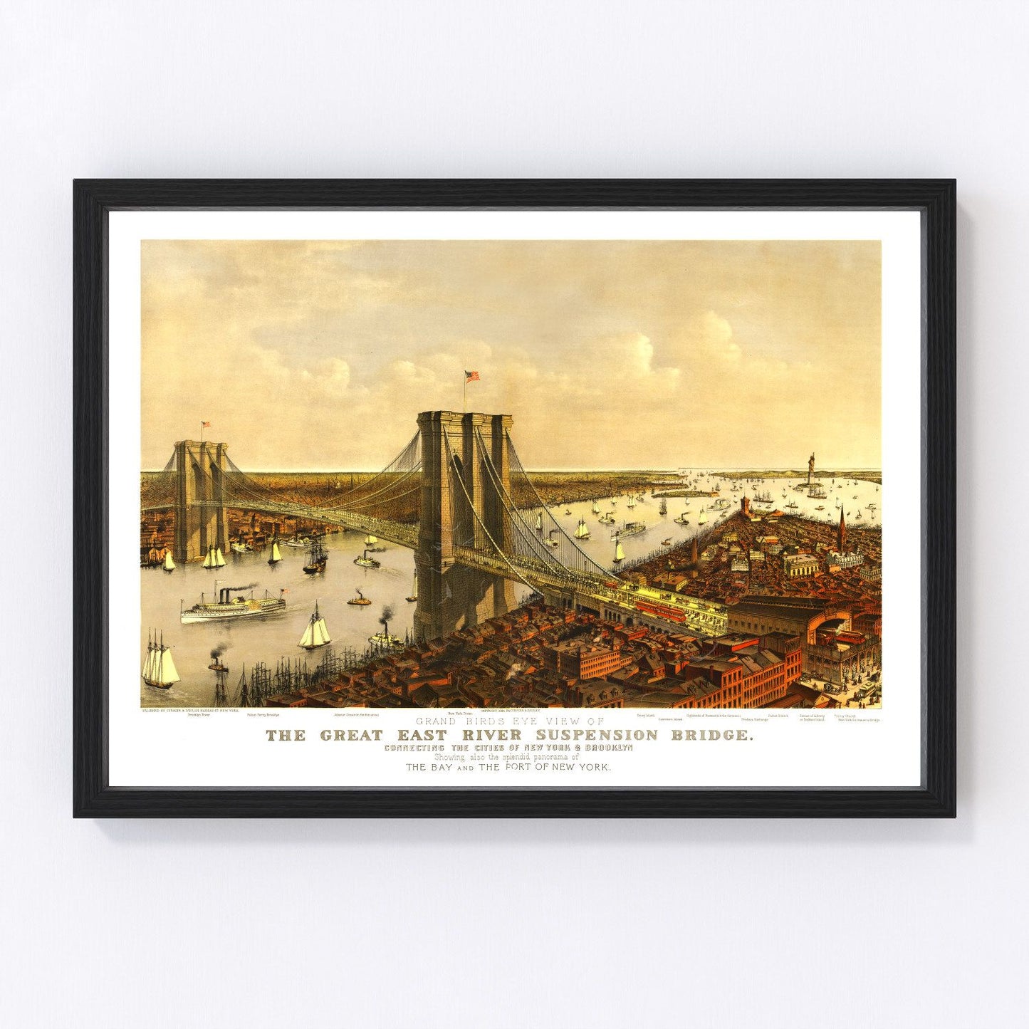 Vintage map of New York City, New York, 1885