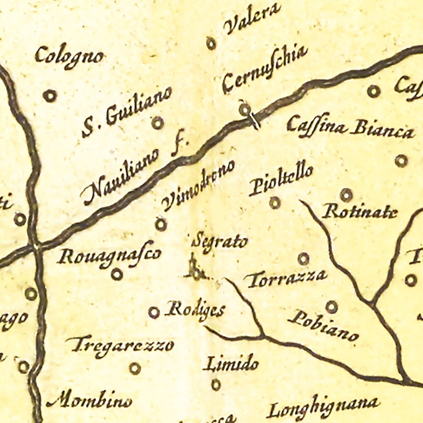 Vintage Map of the Milan Region, Italy, 1665
