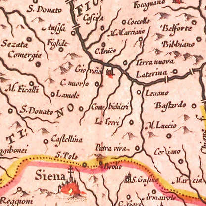 Vintage Map of Central Italy, 1665