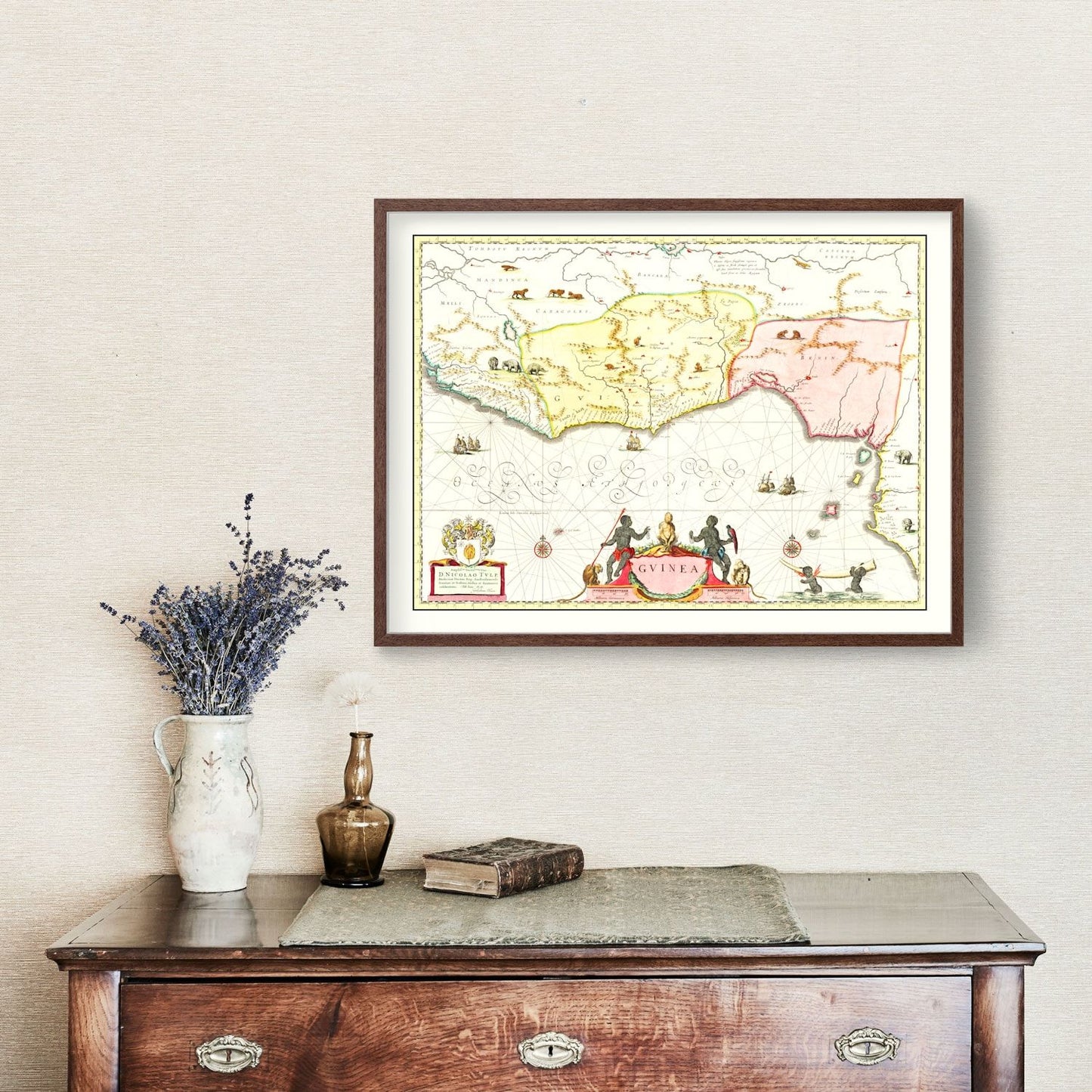 Vintage Map of Guinea, 1665