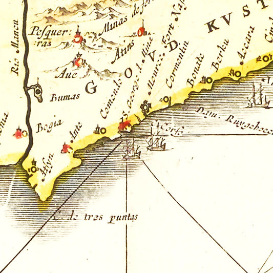 Vintage Map of Guinea, 1665