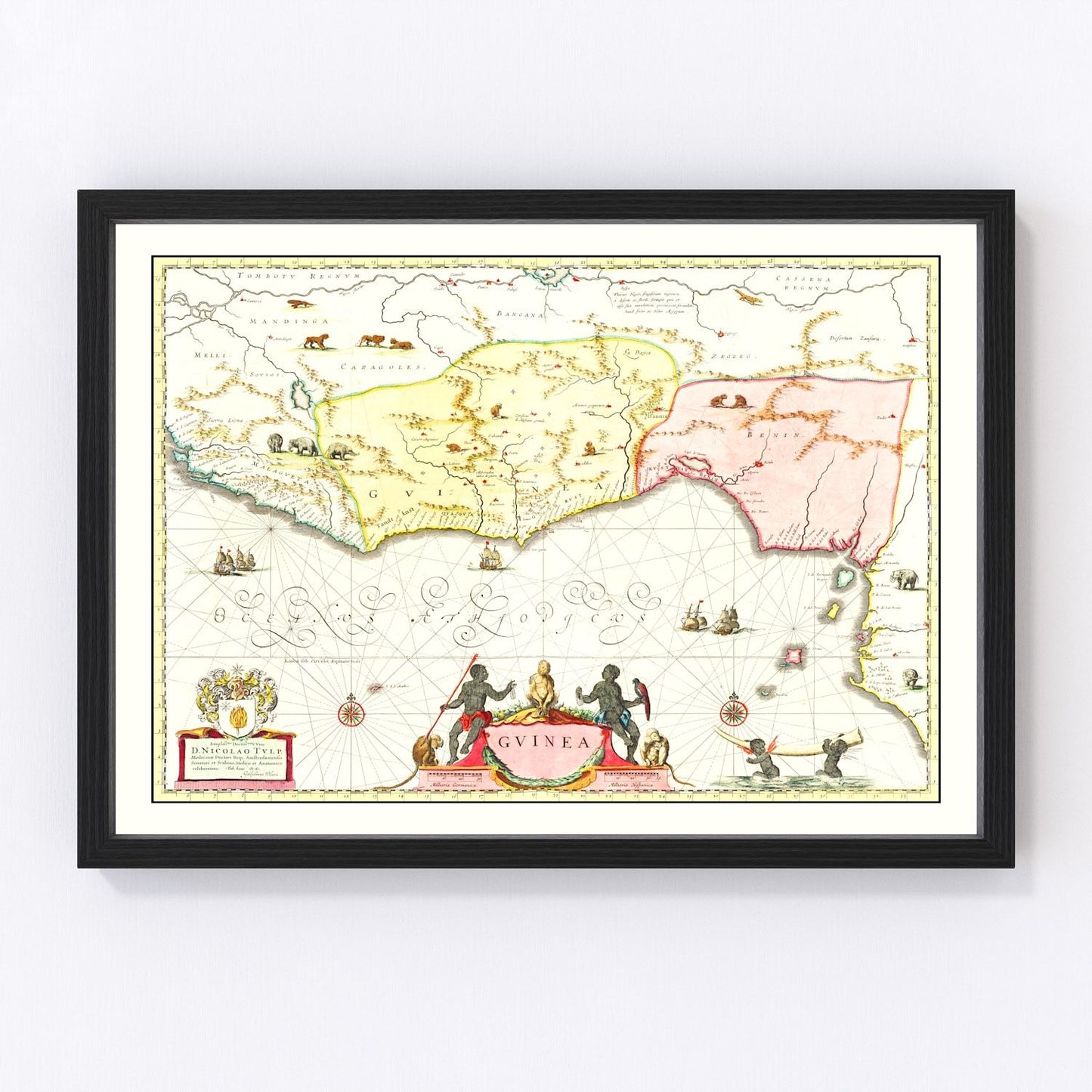 vintage map of Guinea, 1665