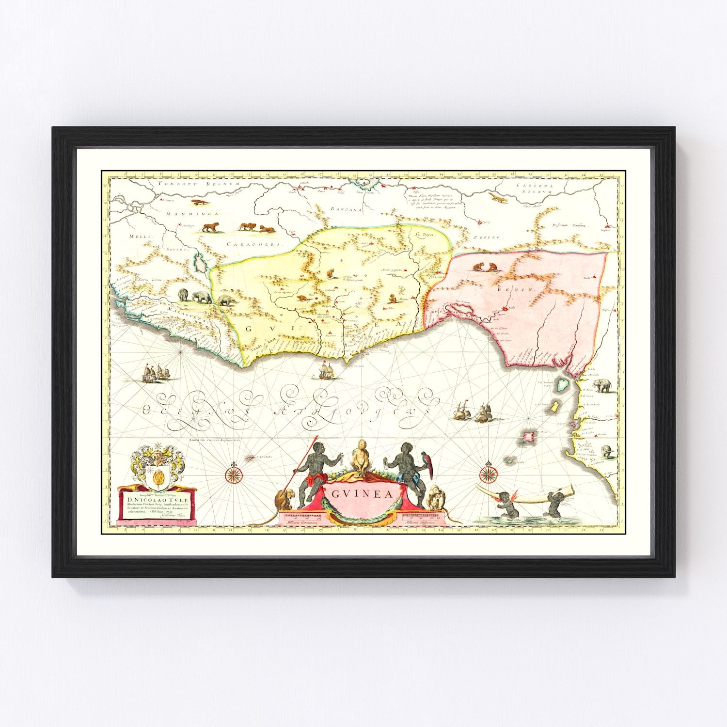 vintage map of Guinea, 1665