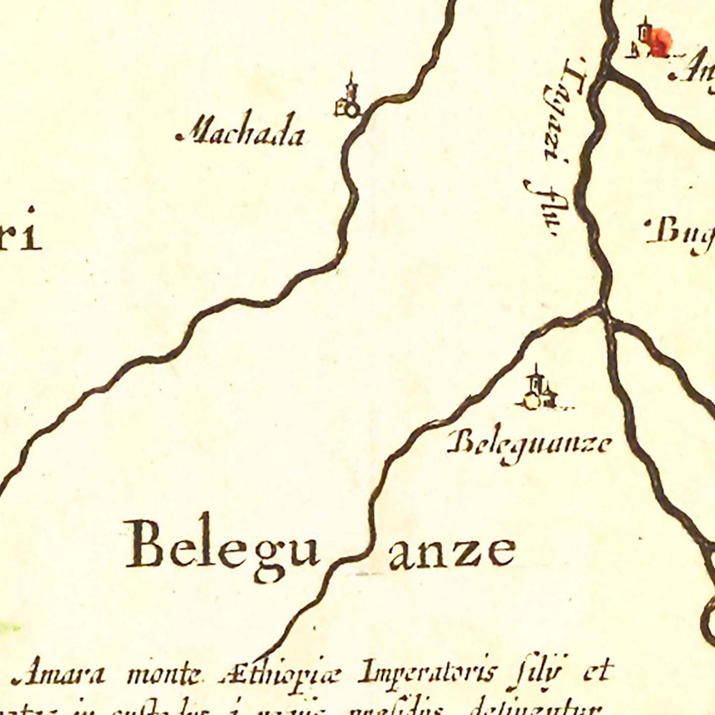 Vintage Map of Northern Ethiopia, 1665