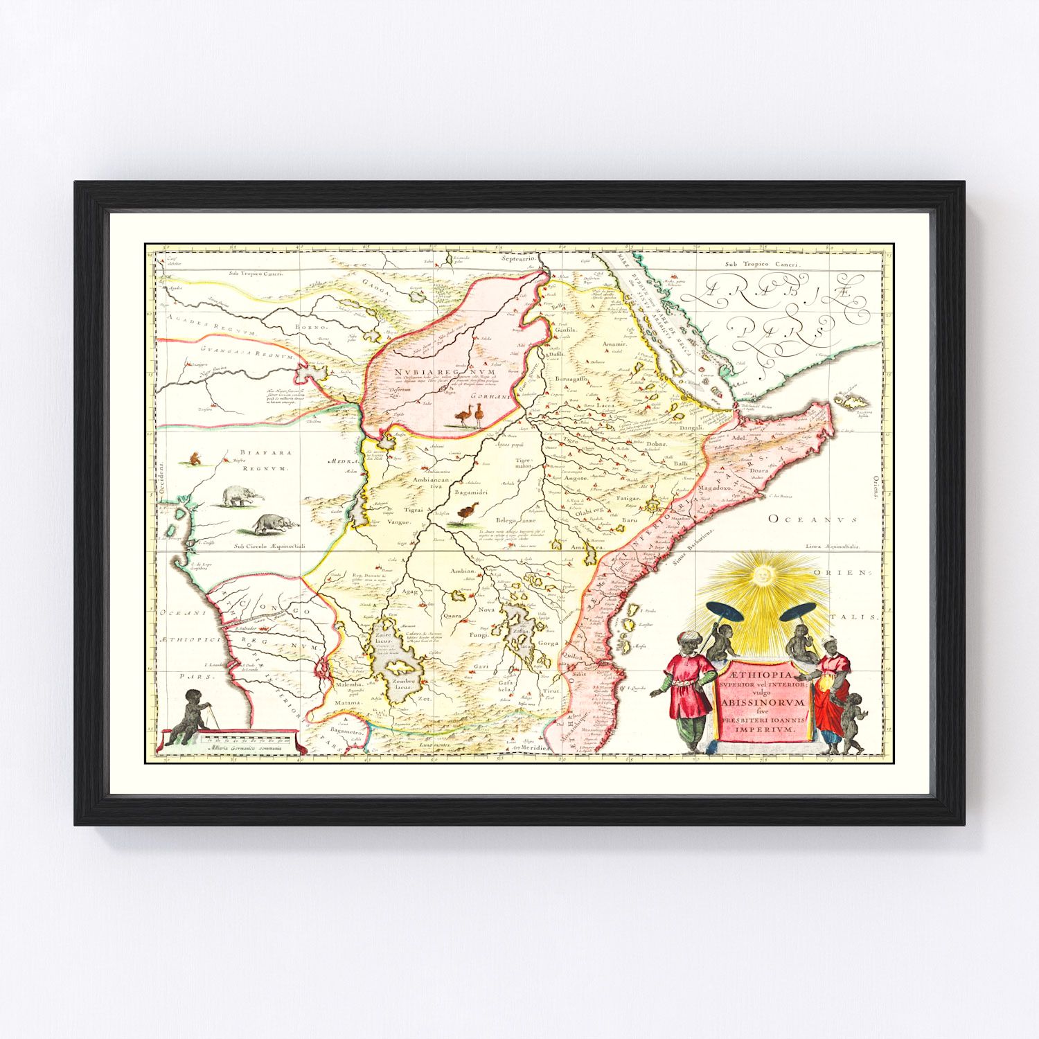 vintage map of Northern Ethiopia, 1665