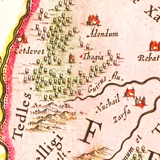 Vintage Map of Morocco, 1665