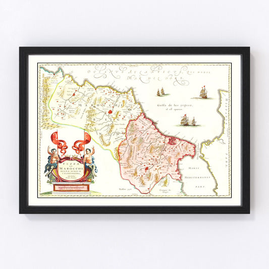 Vintage map of Morocco, 1665